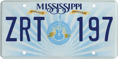 MS license plate ZRT197