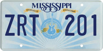 MS license plate ZRT201