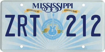 MS license plate ZRT212