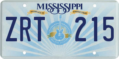 MS license plate ZRT215