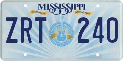 MS license plate ZRT240