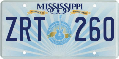 MS license plate ZRT260