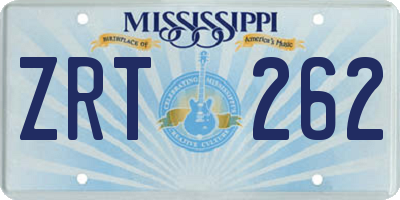 MS license plate ZRT262