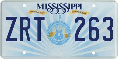 MS license plate ZRT263