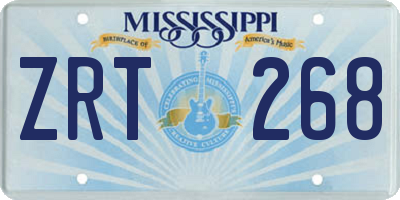 MS license plate ZRT268