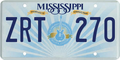 MS license plate ZRT270