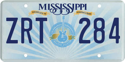 MS license plate ZRT284