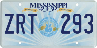 MS license plate ZRT293