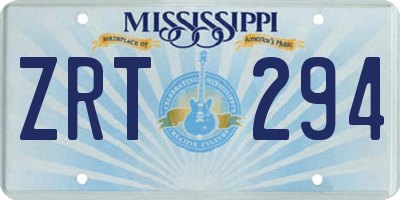 MS license plate ZRT294