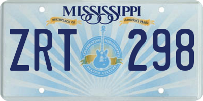 MS license plate ZRT298