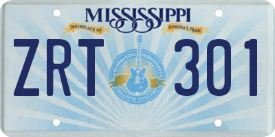 MS license plate ZRT301