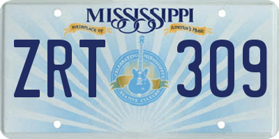 MS license plate ZRT309