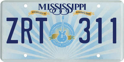 MS license plate ZRT311