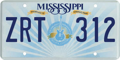 MS license plate ZRT312