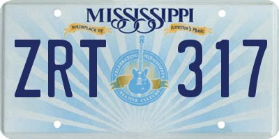 MS license plate ZRT317