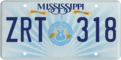 MS license plate ZRT318