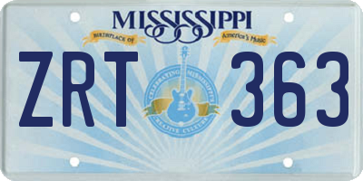MS license plate ZRT363