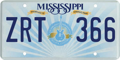 MS license plate ZRT366