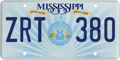 MS license plate ZRT380