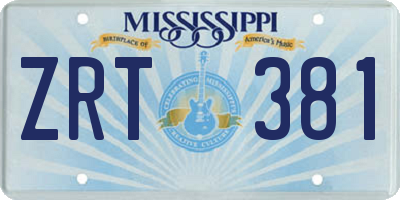 MS license plate ZRT381