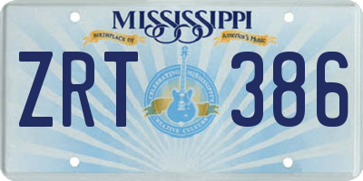 MS license plate ZRT386