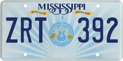 MS license plate ZRT392