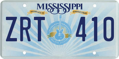 MS license plate ZRT410