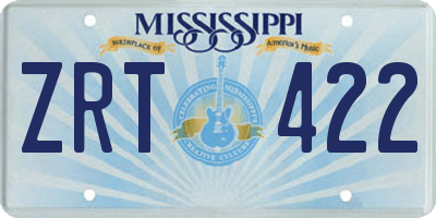 MS license plate ZRT422