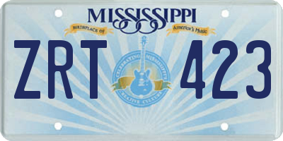 MS license plate ZRT423