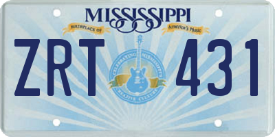 MS license plate ZRT431