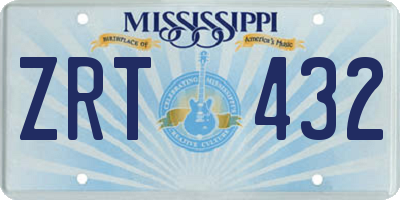 MS license plate ZRT432