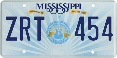 MS license plate ZRT454