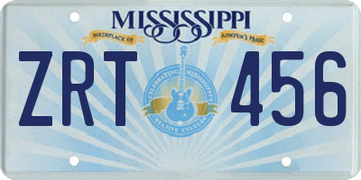 MS license plate ZRT456