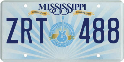 MS license plate ZRT488