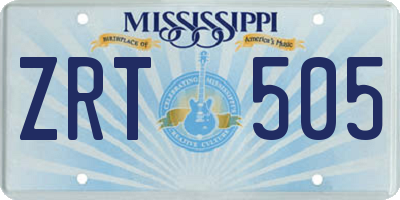MS license plate ZRT505