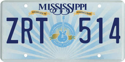 MS license plate ZRT514