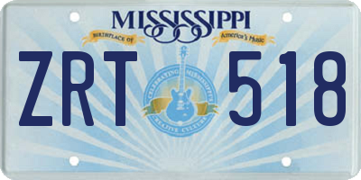 MS license plate ZRT518