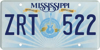 MS license plate ZRT522