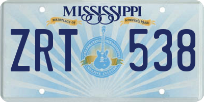 MS license plate ZRT538