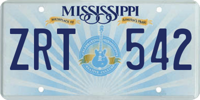 MS license plate ZRT542