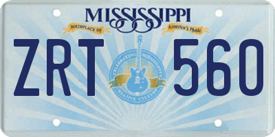 MS license plate ZRT560