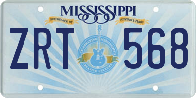 MS license plate ZRT568