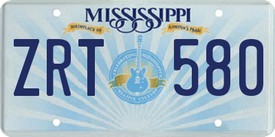MS license plate ZRT580
