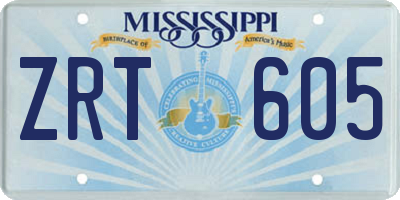 MS license plate ZRT605