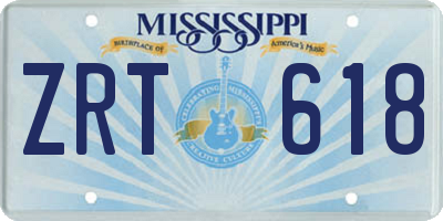 MS license plate ZRT618