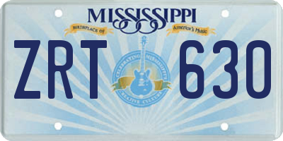MS license plate ZRT630