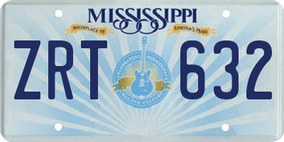 MS license plate ZRT632