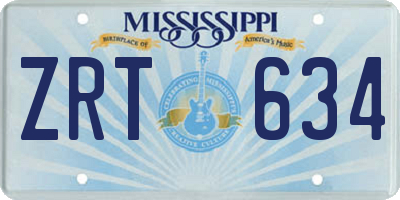MS license plate ZRT634