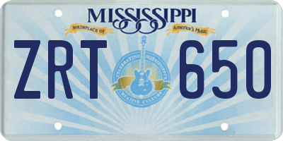 MS license plate ZRT650