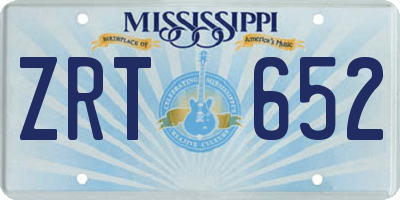 MS license plate ZRT652